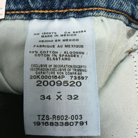 New With Tags Men's Lee Regular Fit Denim Tapered Leg Size 34X32 - Picture 13 of 16